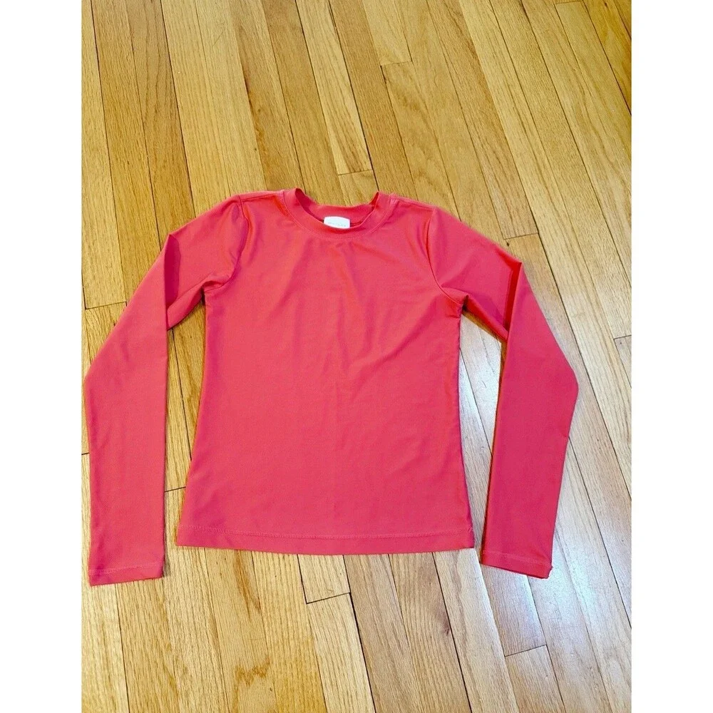 Hanna Andersson Girls Rash Guard Swim Shirt Size 14-16 / 160 cm Red WORN ONCE